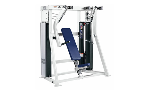 插片配重分動式下斜推胸訓(xùn)練器